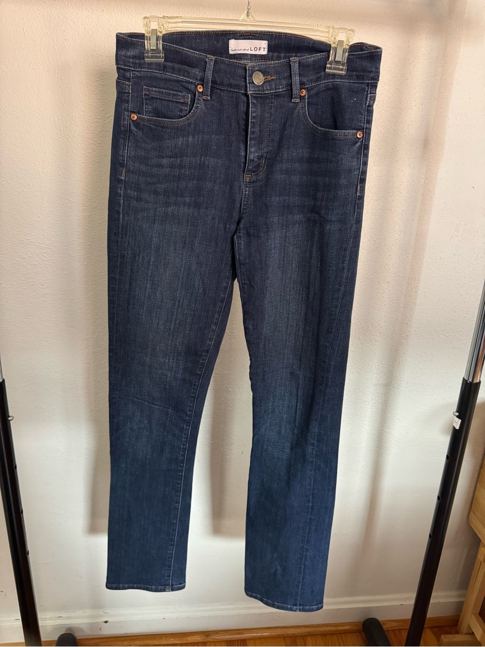 LOFT Dark Indigo Modern Straight-Leg Jeans